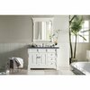 James Martin Vanities Brookfield 48in Single Vanity, Bright White w/ 3 CM Charcoal Soapstone Quartz Top 147-V48-BW-3CSP